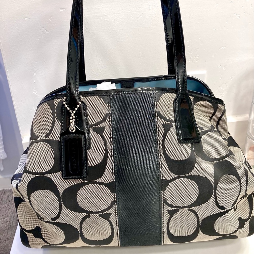 Vintage COACH Black “C” Jacquard Bag